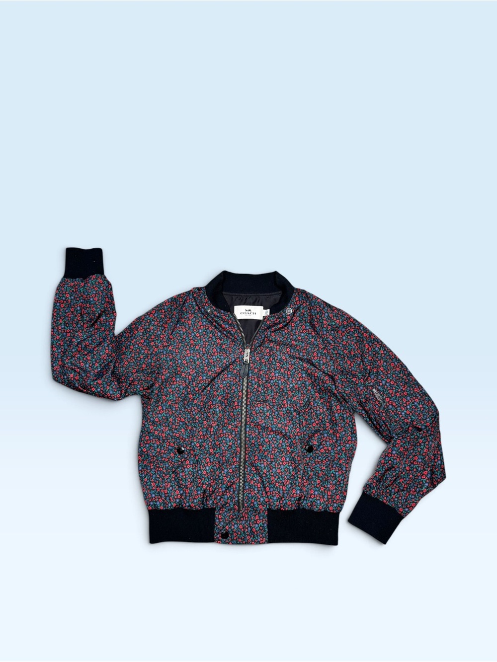 Coach Ditsy Floral Bomber Jacket w/ Hood F59774 - Picture 3 of 10